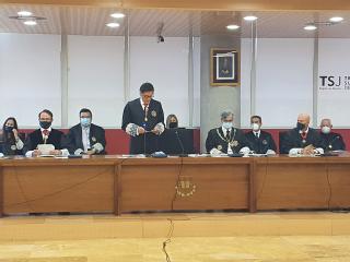 El presidente del TSJMU, Miguel Pasqual del Riquelme Herrero, durante su intervención